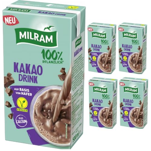 Milram Kakaogetränk100% pflanzlich H- Kakao Drink Kakao Schokoladenmilch 500 milliliter x 5 Stück von Pufai