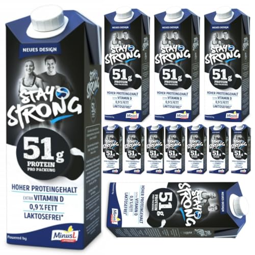 Minus L Stay Strong H-Milch Hoher Proteingehalt 1000 mililiter x 12 Stück von Pufai