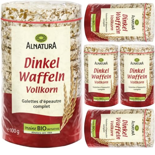 Mit Pufai Grocery, Alnatura Dinkelwaffeln Vollkorn natur 100 Gramm x 5 STÜCK von Pufai