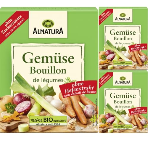 Mit Pufai Grocery, Alnatura Gemüsebouillon ohne Hefeextrakt Würfel 66 Gramm x 3 STÜCK von Pufai