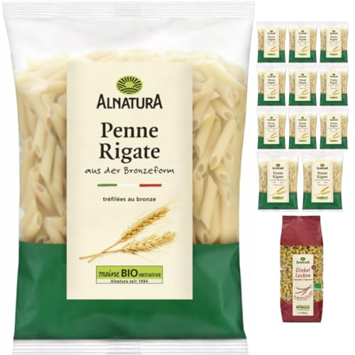 Mit Pufai Grocery, Alnatura Penne Rigate Nudeln pasta nudeln 500 gramm x 12 Stück + 500 Gramm Dinkel Locken von Pufai