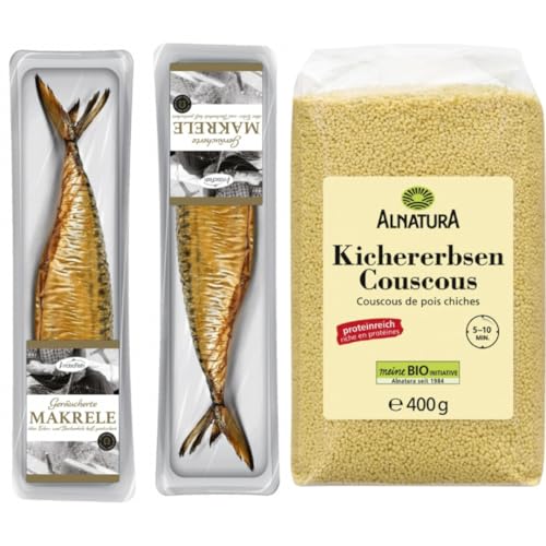 Mit Pufai Grocery, ArcticFish geräucherte Makrele 290 Gramm x 2er, Kichererbsen Couscous 400 Gramm x 1 STÜCK von Pufai