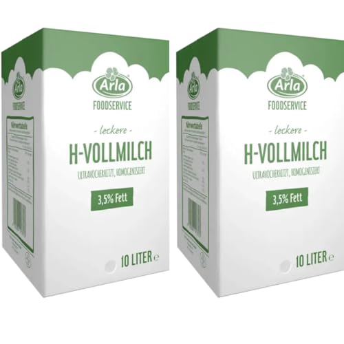 Mit Pufai Grocery, Arla H-Vollmilch Milch, 3,5% Fett, Profigröße ultrahocherhitzt, homogenisiert Milch 10 Lt x 2 STÜCK von Pufai