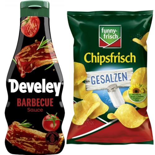 Mit Pufai Grocery, Barbecue Sauce 250 ml, Funny-frisch Chipsfrisch gesalzen Chips Cracker 150 gramm von Pufai