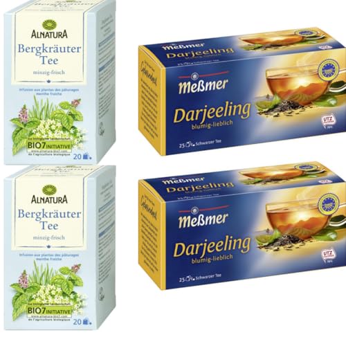 Mit Pufai Grocery, Bergkräuter Tee 20ST 35G x 2 Packungen + Meßmer Tee Feinster Darjeeling Tee 25 ST x 2 er Pack von Pufai