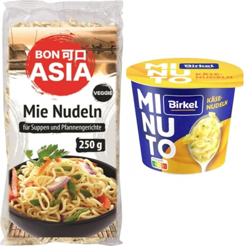 Mit Pufai Grocery, Bonasia Mie Nudeln 250 Gramm + Birkel Minuto Käse-Nudeln pasta 70 gramm x 1 Stück von Pufai