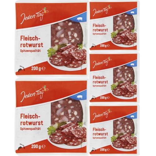 Mit Pufai Grocery, Fleisch-Rotwurst Fleischrotwurst. 200 Gramm x 5 Packungen [Frische garantiert] von Pufai