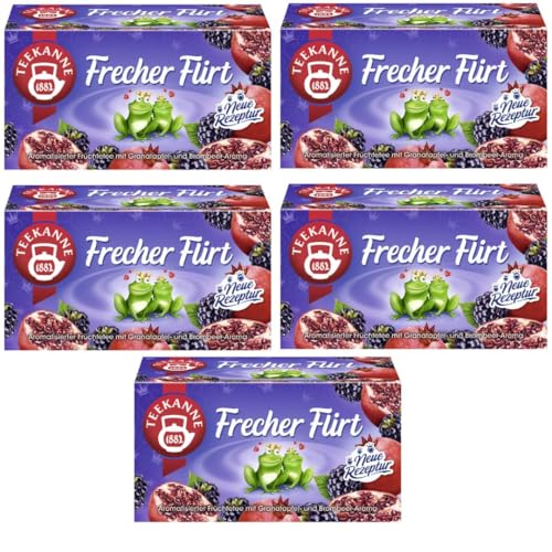 Mit Pufai Grocery, Frecher Flirt Tee Aromatisierter Früchtetee mit Granatapfel- und Brombeergeschmack 20 x 2.25 gramm x 5 er Pack von Pufai