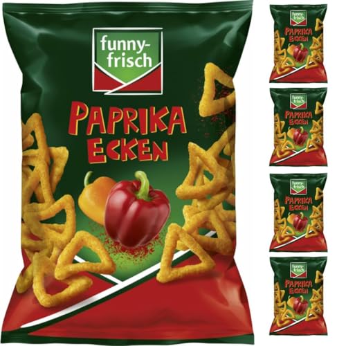 Mit Pufai Grocery, Funny-frisch Paprika Ecken Chips Cracker 75 gramm x 5 Stück von Pufai