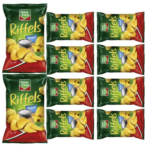 Mit Pufai Grocery, Funny-frisch Riffels naturell Chips Cracker 150 gramm x 10 Stück von Pufai