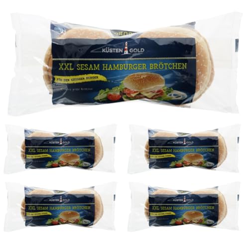 Mit Pufai Grocery, Hamburger Brötchen XXL Sesam 4er 300 gramm x 5 Packungen von Pufai