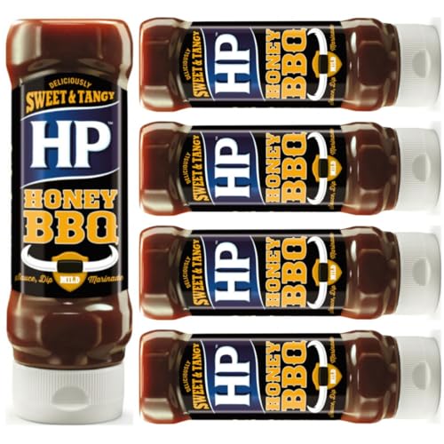 Mit Pufai Grocery, Heinz HP Honey BBQ Sauce New York Style Steakhouse BBQ Sauce Rauchige HP Barbecue Sauce mit Honignote 400 Mililiter x 5 STÜCK von Pufai