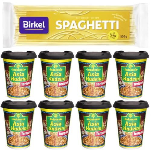 Mit Pufai Grocery, Indonesia Asia Nudeln Chicken Teriyaki 96 gr x 8 er, Birkel's No. 1 Spaghetti Pasta Nudeln 500 gramm von Pufai