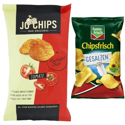 Mit Pufai Grocery, Jo Chips Kartoffel Chips Tomate 175 gr + Funny-frisch Chipsfrisch gesalzen Chips Cracker 150 gramm x 1 Stück von Pufai