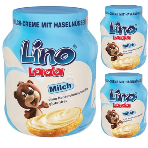 Mit Pufai Grocery, Lino Lada Milch und Haselnuss Creme Chocolate Spreads Schokoladenaufstriche 350 Gramm x 3 STÜCK + pufai von Pufai