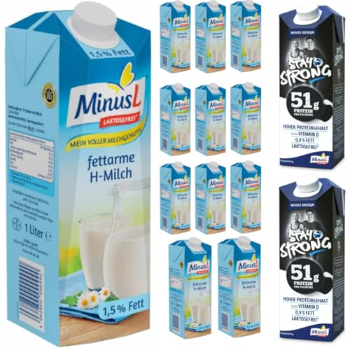 Mit Pufai Grocery, Minus L H-Milch 1,5% Fett laktosefrei 1000 Mililiter x 12 STÜCK + L Stay Strong H-Milch Hoher Proteingehalt 1000 Mililiter x 2 STÜCK von Pufai