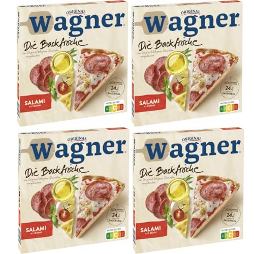 Mit Pufai Grocery, Original Wagner Die Backfrische Pizza Salami Pizza 320 Gramm x 4 Stück von Pufai