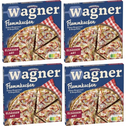 Mit Pufai Grocery, Original Wagner Pizza Flammkuchen Elsässer Art Pizza 300 Gramm x 4 Stück von Pufai