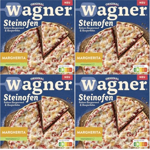 Mit Pufai Grocery, Original Wagner Steinofen Pizza Margherita Pizza 300 Gramm x 4 STÜCK [Frischegarantie] von Pufai