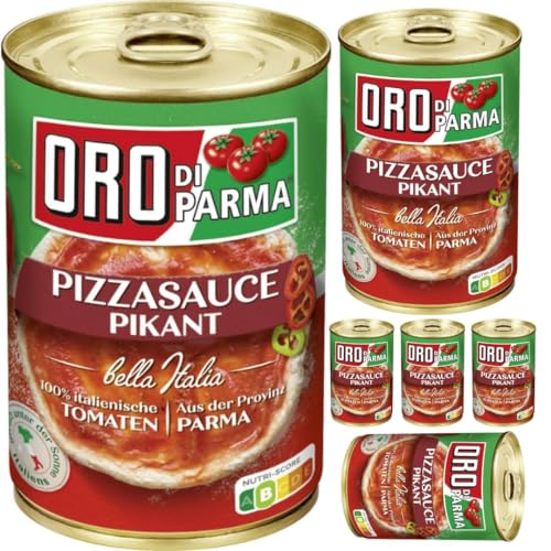 Mit Pufai Grocery, Oro di Parma Pizzasauce pikant Pizzaboden Soße Sauce Pizza Soße 400 gramm x 6 STÜCK von Pufai