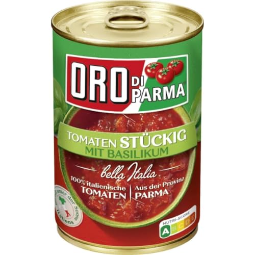 Mit Pufai Grocery, Oro di Parma Tomaten stückig mit Basilikum Pizza Soße Sauce 400 gramm von Pufai