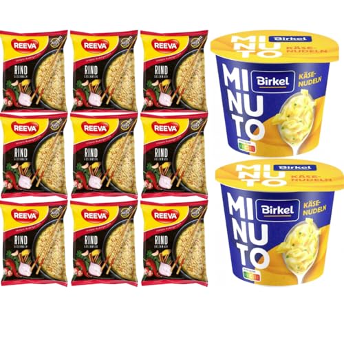 Mit Pufai Grocery, Reeva Instant Nudeln Rind 60 Gramm x 9er, Birkel Minuto Käse-Nudeln pasta 70 gramm von Pufai