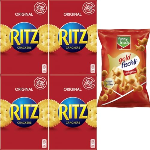 Mit Pufai Grocery, Ritz Crackers mit salz 200 gr x 4er + Funny-frisch Gold fischli original 100 gramm Crackers x 1 Stück von Pufai