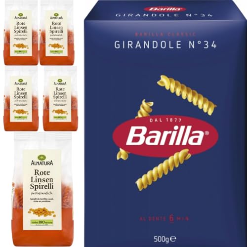 Mit Pufai Grocery, Rote Linsen Spirelli 250 Gramm x 5 STÜCK, Barilla Pasta Nudeln Girandole No 34 500 gramm von Pufai