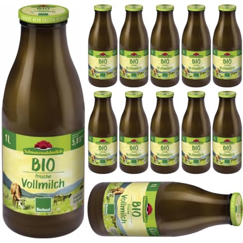 Mit Pufai Grocery, Schwarzwaldmilch Frische Vollmilch 3,8% Fett 1000 Mililiter x 12 STÜCK ink. pfand [Frischegarantie] von Pufai