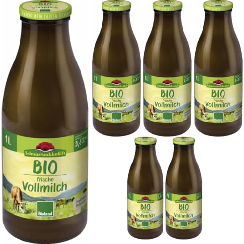 Mit Pufai Grocery, Schwarzwaldmilch Frische Vollmilch 3,8% Fett 1000 Mililiter x 6 STÜCK ink. pfand [Frischegarantie] von Pufai