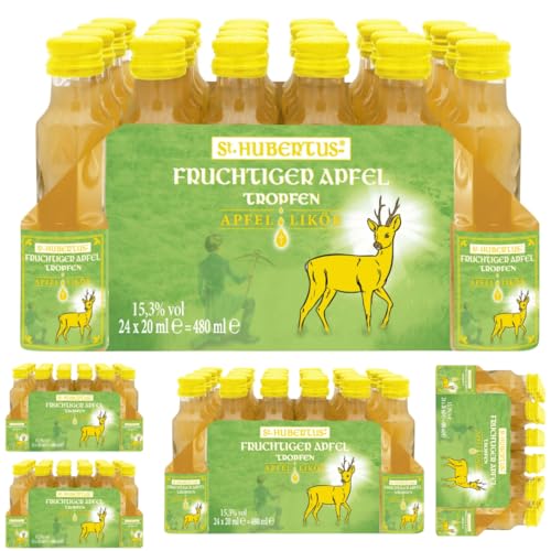 Mit Pufai Grocery, St. Hubertus Fruchtiger Apfel Tropfen Likör 120 Flasche x 20 Milliliter von Pufai