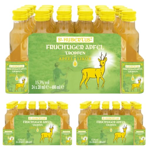 Mit Pufai Grocery, St. Hubertus Fruchtiger Apfel Tropfen Likör 72 Flasche x 20 Milliliter von Pufai