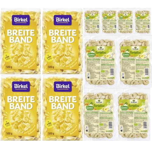 Mit Pufai Grocery, Tortellini Gemüse Pasta Nudeln 250 Gramm x 8 Packungen + Birkel's No.1 Bandnudeln breit Pasta Nudeln 500 gramm x 4 Stück von Pufai