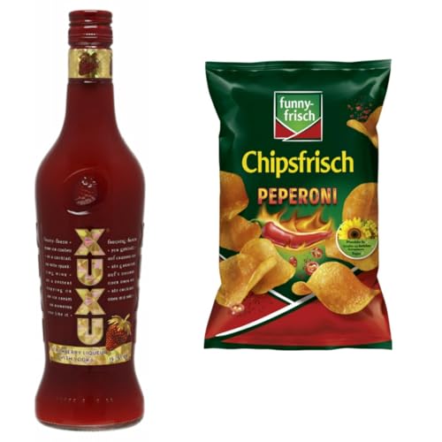 Mit Pufai Grocery, Xuxu Erdbeer Drink 500 Ml + Funny-frisch Chipsfrisch Peperoni Chips Cracker 150 gramm x 1 Stück von Pufai