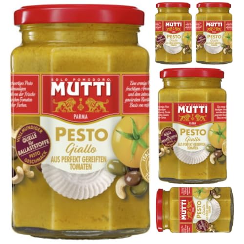 Mit Pufai Überraschungsgeschenk, Mutti Pesto Giallo sauce pesto Soße 180 gramm x 5 STÜCK von Pufai