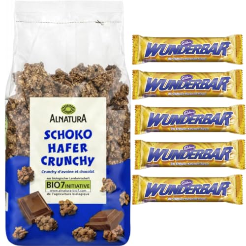 Mit Wunderbar Riegel Geschenk (5 Stück), Alnatura Schoko Hafer Crunchy Müsli Cornflakes Toppas Cerealien 750 gramm von Pufai