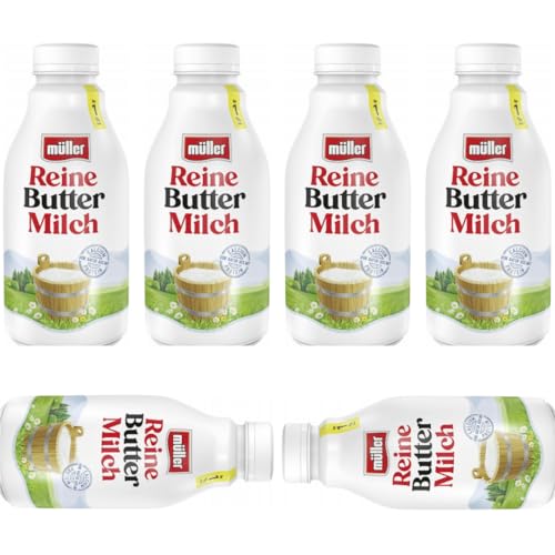 Müller Reine Buttermilch 1% Fett (Einweg) 500 mililiterx 6 Stück [Frischegarantie] von Pufai