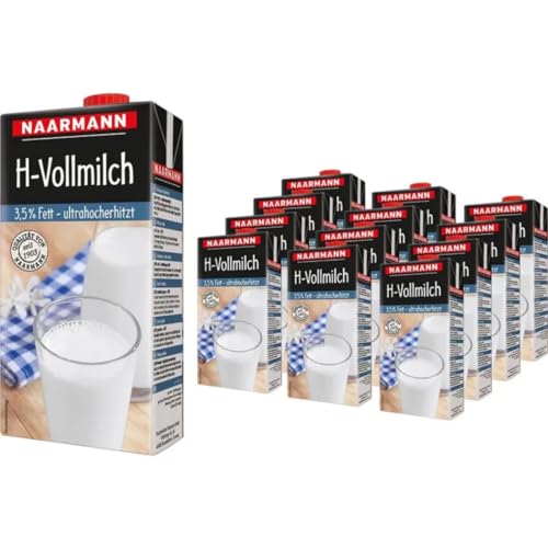 Naarmann Milch fettarme H-Milch 3,5% Fett Haltbare Milch, je 1 Liter, 12 Stück + pufai von Pufai