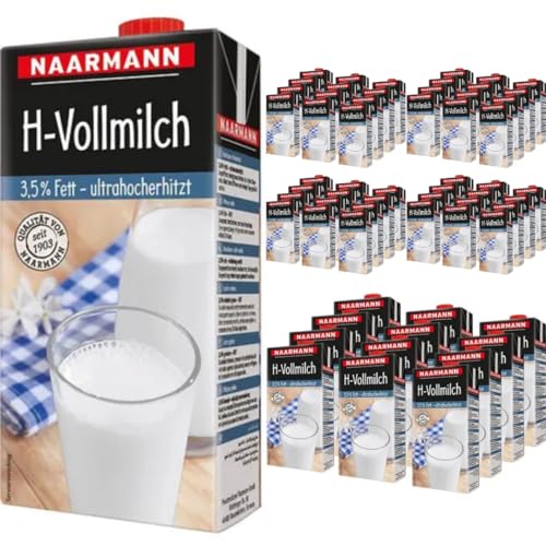 Naarmann Milch fettarme H-Milch 3,5% Fett Haltbare Milch, je 1 Liter, 60 Stück + pufai von Pufai