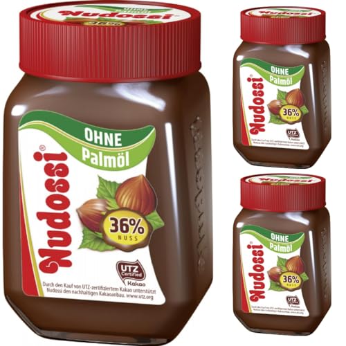 Nudossi Nuss-Nougat-Creme Chocolate Spreads Schokoladenaufstriche 300 gramm x 3 STÜCK von Pufai