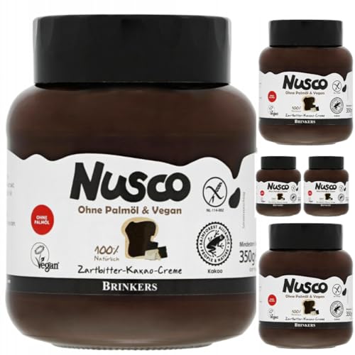 Nusco Zartbittercreme ohne Palmöl & Vegan Creamy 350 gramm x 5 STÜCK von Pufai