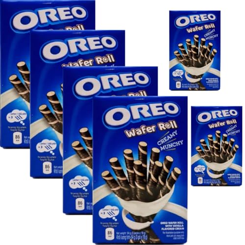 Oreo Waffelrolle Vanille Wafer Schokolade 54 Gramm x 6 STÜCK von Pufai