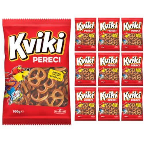 Podravka Kviki Mini Brezeln Cracker Keks 100 Gramm Tüte x 10 STÜCK von Pufai