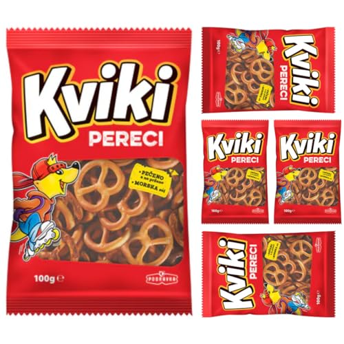 Podravka Kviki Mini Brezeln Cracker Keks 100 Gramm Tüte x 5 STÜCK von Pufai