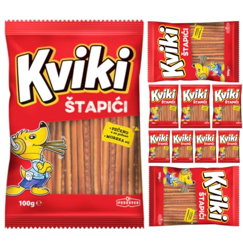 Podravka Kviki Salzstangen Cracker Keks 100 Gramm Tüte x 10 STÜCK von Pufai