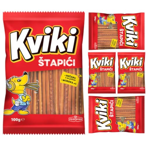 Podravka Kviki Salzstangen Cracker Keks 100 Gramm Tüte x 5 STÜCK von Pufai