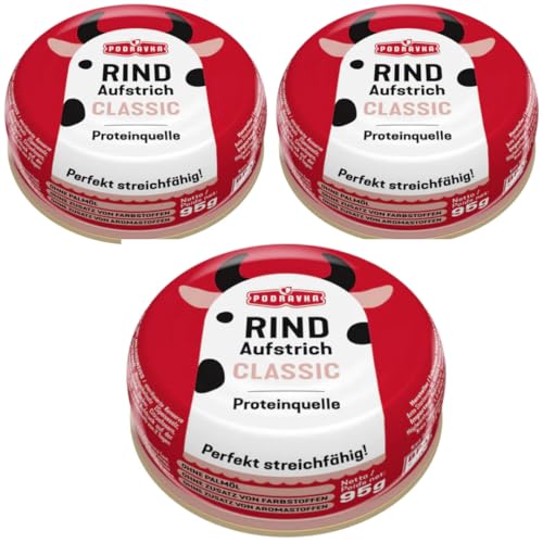 Podravka Rindfleischbrotaufstrich Aufstrich Rindfleisch Classic Rindfleisch Rindsoße 95 Gramm x 3 Konserve von Pufai