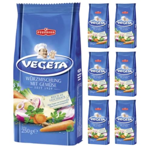 Podravka Vegeta, Gemüsegewürzmischung Universelle Würzmischung mit Gemüse 250 gr X 7 Packung von Pufai