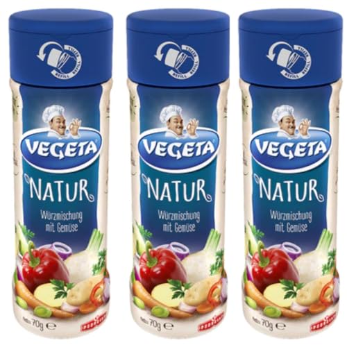 Podravka Vegeta Natur Streuer, Gemüsegewürzmischung Universelle Würzmischung mit Gemüse 70 Gramm x 3 STÜCK von Pufai