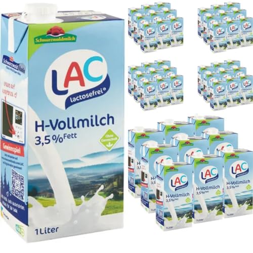Pufai, Milch LAC H-Milch 3,5% Fett laktosefrei Haltbare Milch, je 1 Liter, 60 Stück + pufai von Pufai